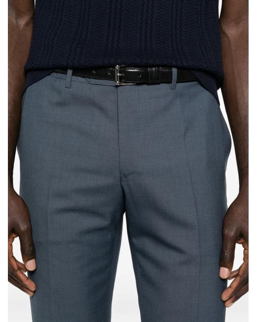 Canali Blue Buttoned Trousers for men
