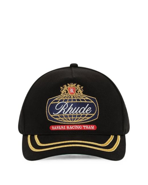 Rhude Black Safari Crest Hat for men