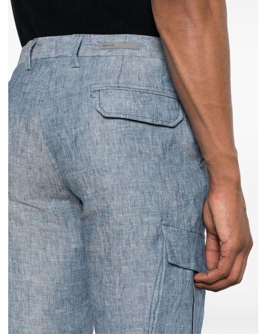 Pantalon en lin à poches cargo Corneliani pour homme en coloris Blue