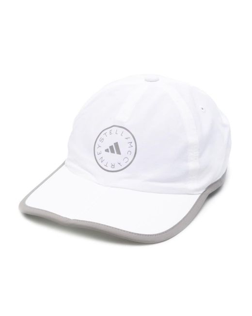 Adidas By Stella McCartney White Logo-print Running Cap