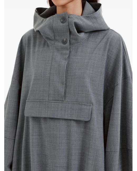 Enfold Gray Hooded Flap-Pocket Hoodie