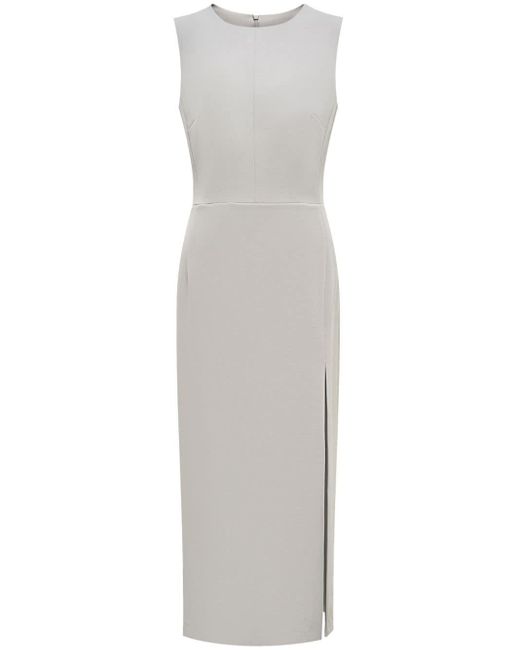12 STOREEZ White Pintuck-detailing Midi Dress
