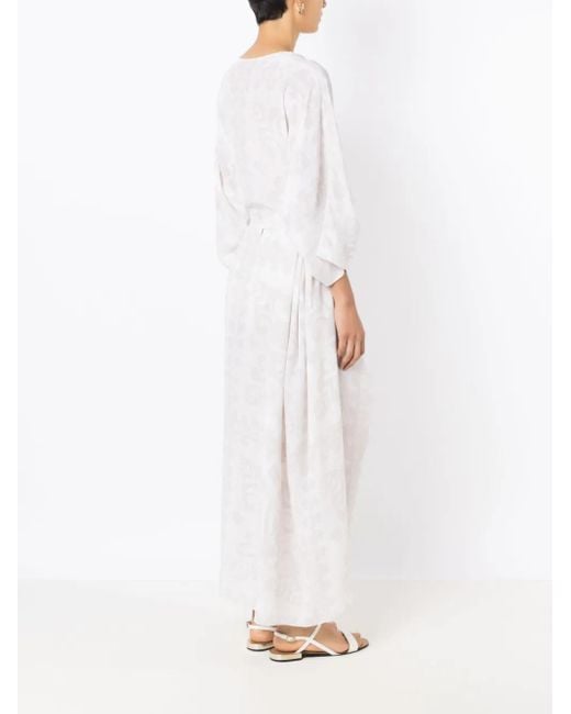 Valentino Garavani White Geometric-Print Beach Cover-Up