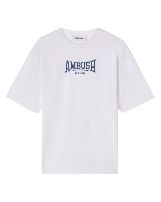 Camiseta con logo estampado Ambush de hombre de color White
