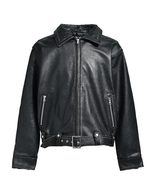 BREATH Black Zip-Pocket Biker Jacket for men
