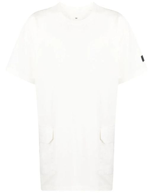 Y-3 White Logo-Patch Short-Sleeve T-Shirt for men