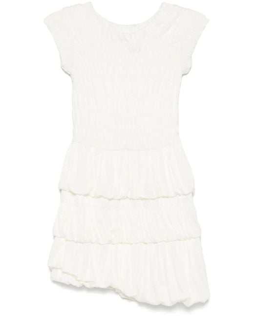 Robe Courte À Empiècement Froncé Pink en coloris White