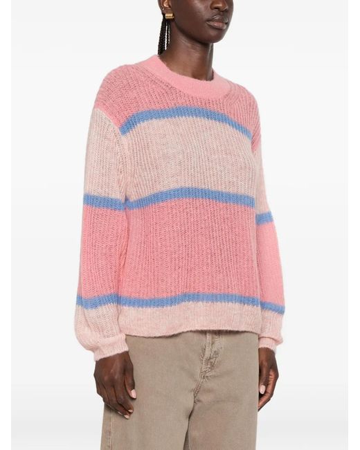 Closed Pink Striped Sweater