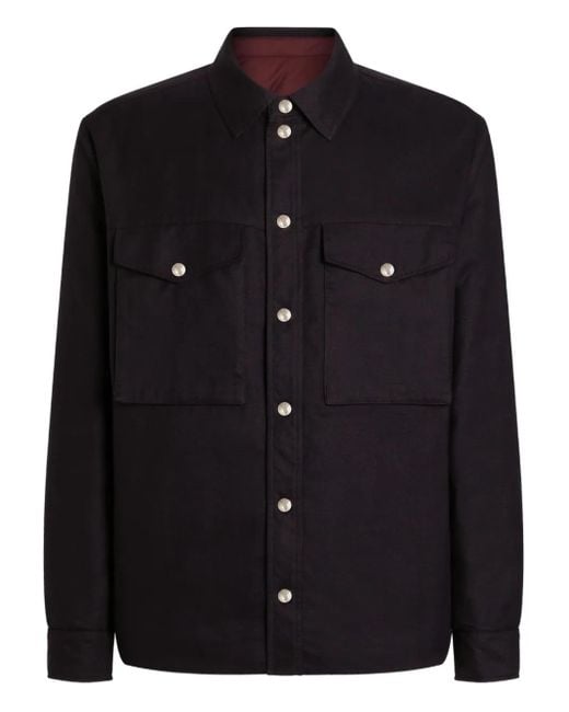 Giacca-Camicia Reversibile di Dolce & Gabbana in Black da Uomo