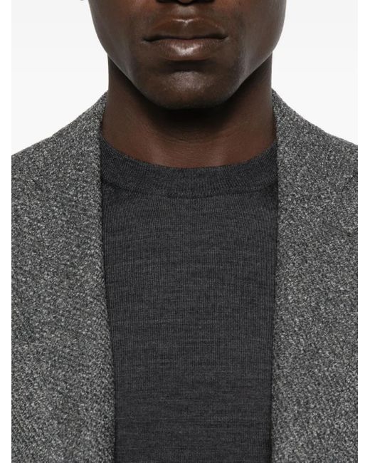 Canali Black Crew-Neck Wool T-Shirt for men