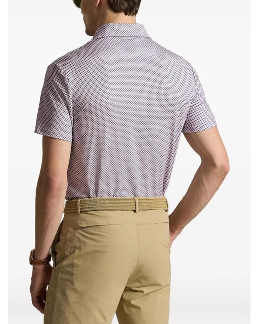 Ralph Lauren Purple Patterned Polo Shirt for men