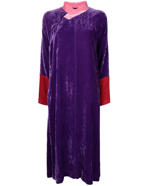 Comme des Garçons Velvet-effect Wrap Dress in Purple - Lyst