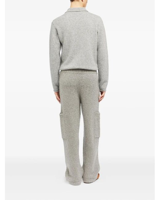 Alanui Gray Drawstring Knitted Trousers for men