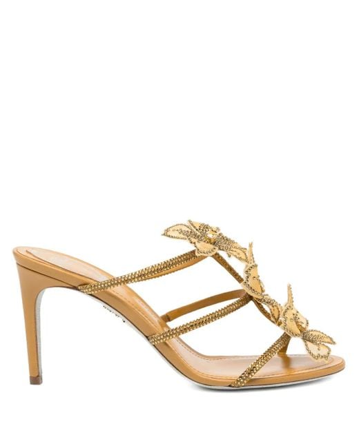 Sandales À Fleurs 80 Mm Rene Caovilla en coloris Metallic