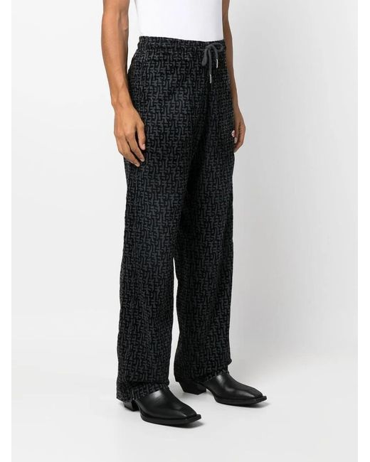 DIESEL Black D-Martians Denim Track Pants for men