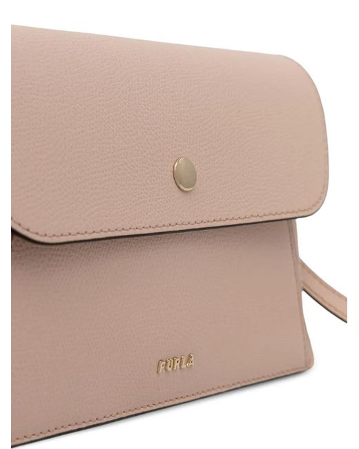 Furla Natural S Lea Grainy Leather Tote Bag