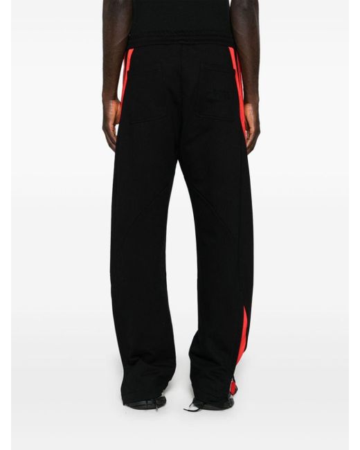 Alexander McQueen Black Striped Mid-rise Track Trousers for men