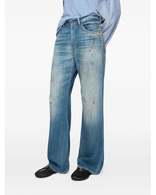 Acne Jeans Met Patchdetail in het Blue