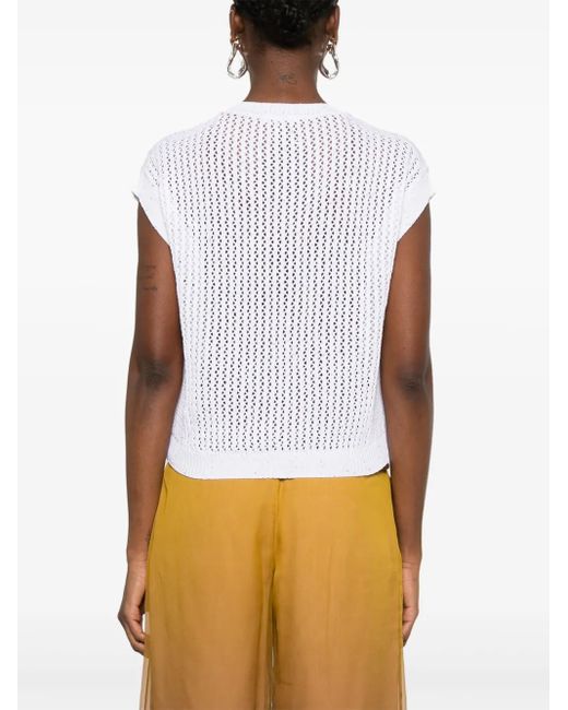 Peserico White Sequinned Vest