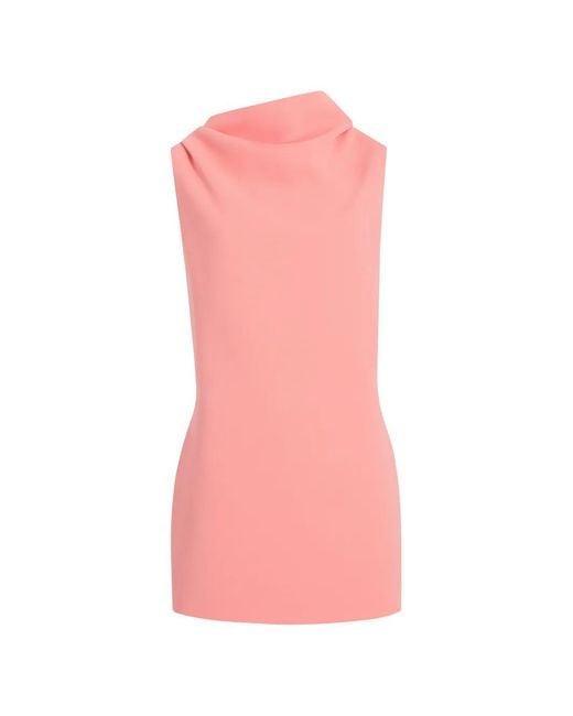 Khaite Pink Astor Draped Cowl-Neck Mini Dress
