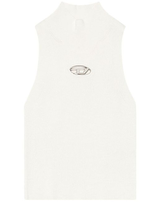DIESEL White Top With Logo Plaque