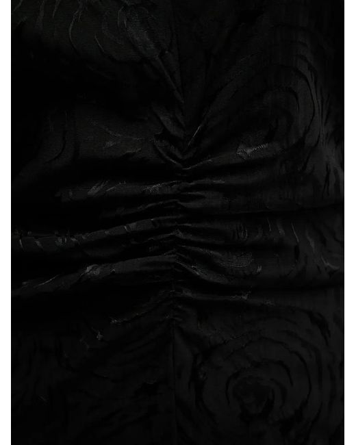 Gestuz Black Shirred-Effect Mini Dress