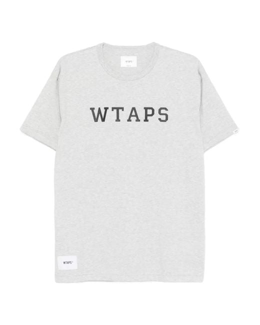 (w)taps White Logo-Print T-Shirt for men