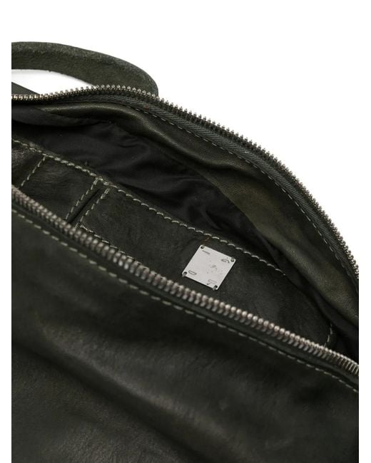 Guidi Black Leather Shoulder Bag for men