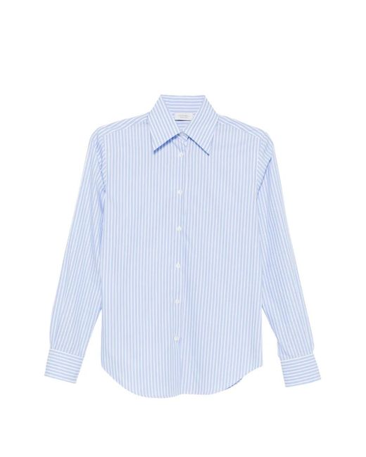 Mazzarelli Blue Striped Buttoned Shirt