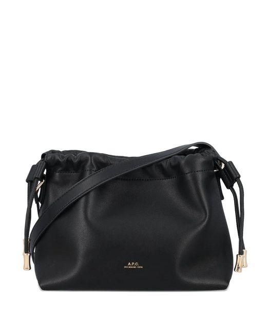 A.P.C. Black Ninon Mini Drawstring Bags