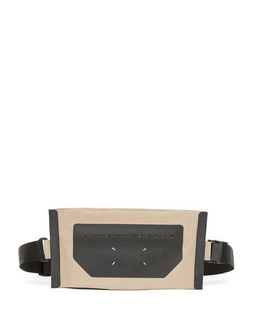 Maison Margiela Gray Signature Four-Stitch Logo Crossbody Bag for men