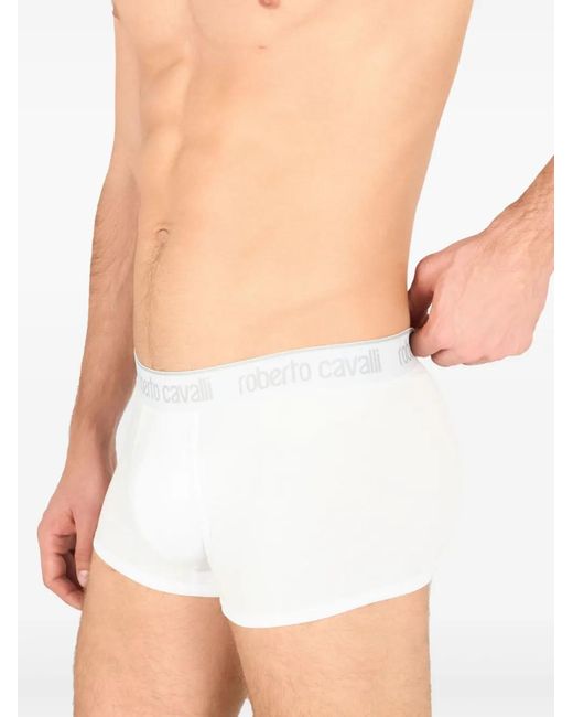 Roberto Cavalli White Logo-Waistband Boxers (Set Of Two) for men