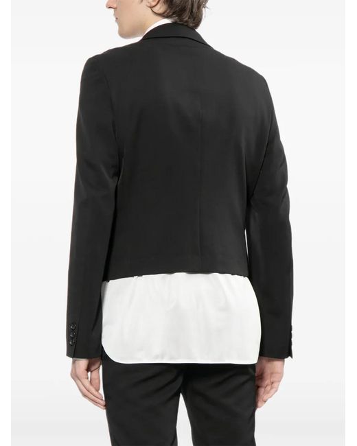 Comme des Garçons Black Cropped Double-Breasted Blazer for men