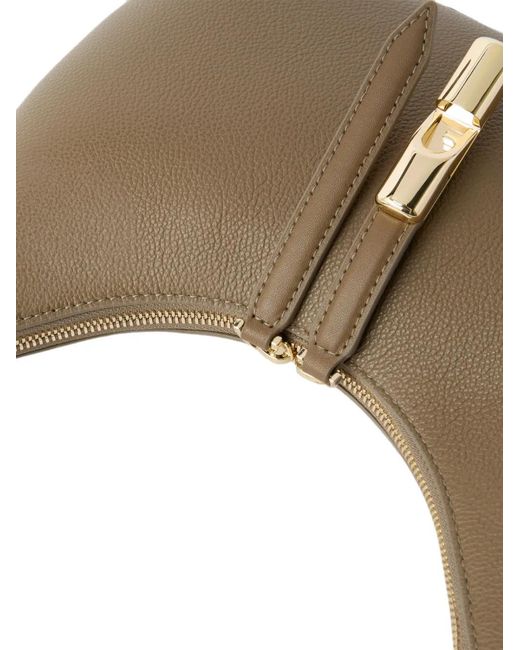 Furla White Goccia Grained Leather Shoulder Bag