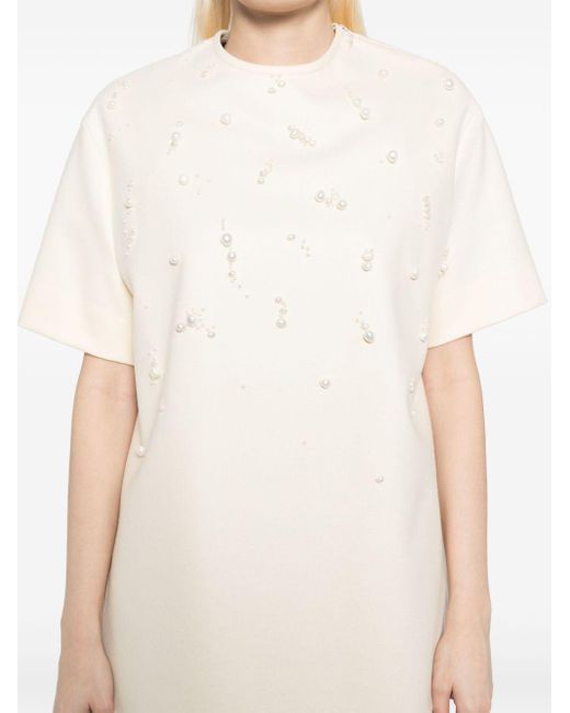 Jil Sander White Faux-Pearl T-Shirt