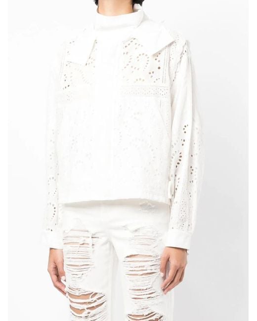 Goen.J White Cropped Hooded Jacket
