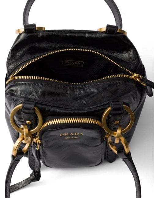 Prada Kleine Leren Shopper in het Black