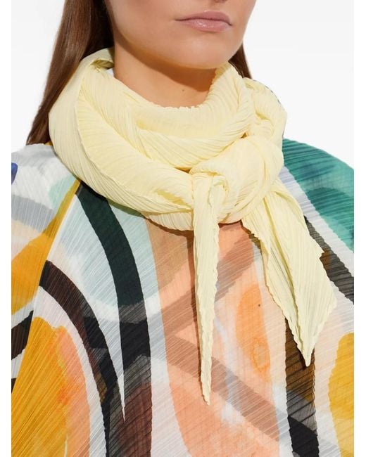 Pleats Please Issey Miyake Yellow Pleated Scarf