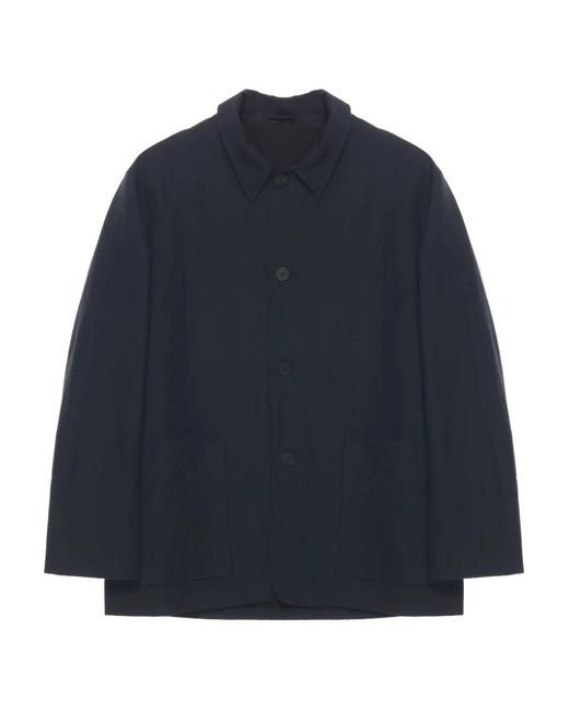 Studio Nicholson Blue Nopi Patch-Pocket Shirt Jacket for men