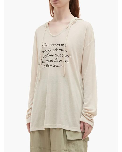 B+ AB Natural Slogan-Print Hoodie