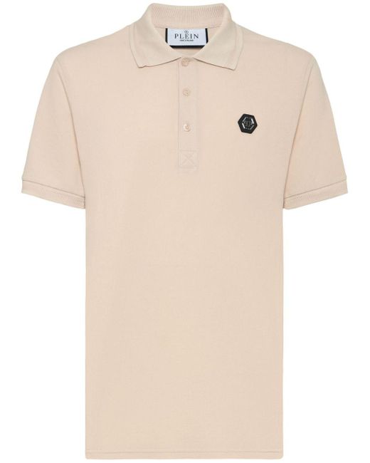 Philipp Plein Natural Hexagon Logo-print Cotton T-shirt for men