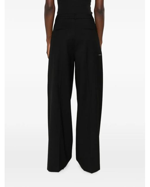 Peserico Black Pleated Wide-Leg Trousers