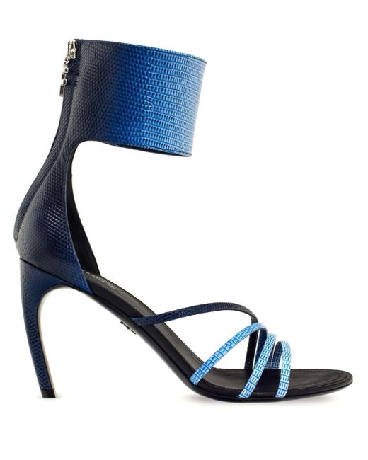 Ferragamo Blue Faded-effect 85mm Leather Sandals