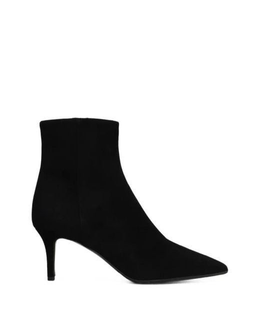 Fabio Rusconi Black Pointed-Toe Suede Boots