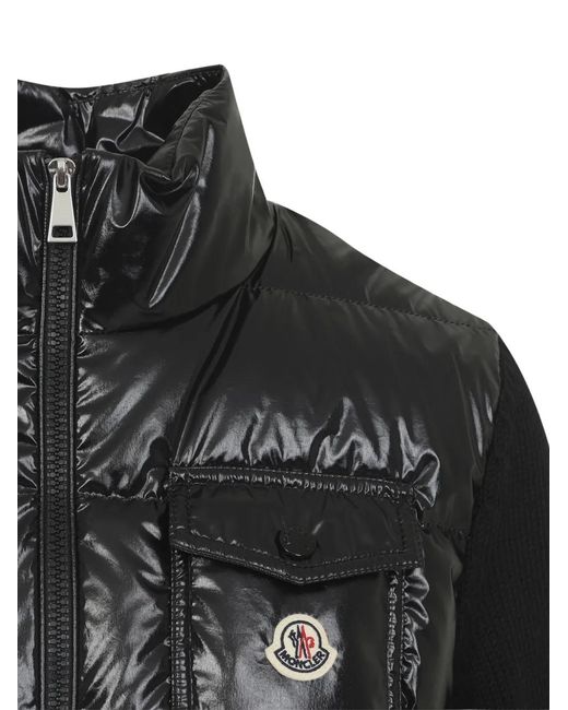 Moncler Black Knitted Down Jacket