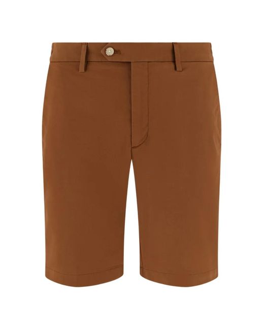 Boggi Brown Stretch-Cotton Bermuda Shorts for men