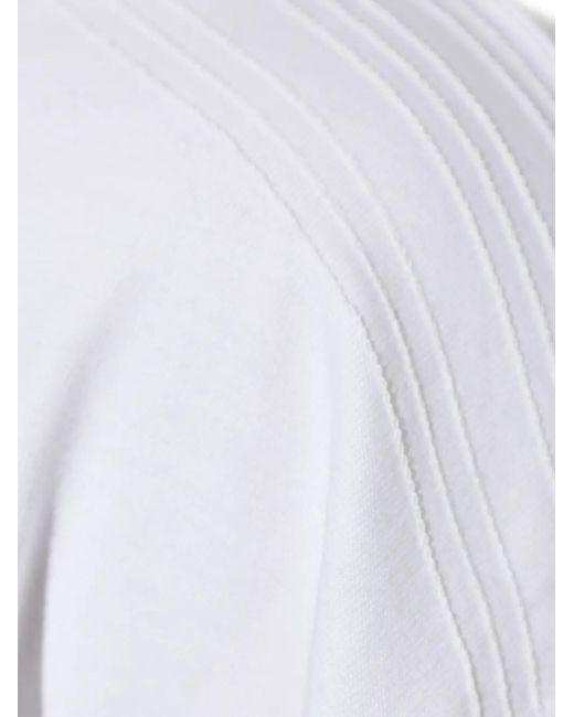 Adidas White Logo-Embroidered T-Shirt for men