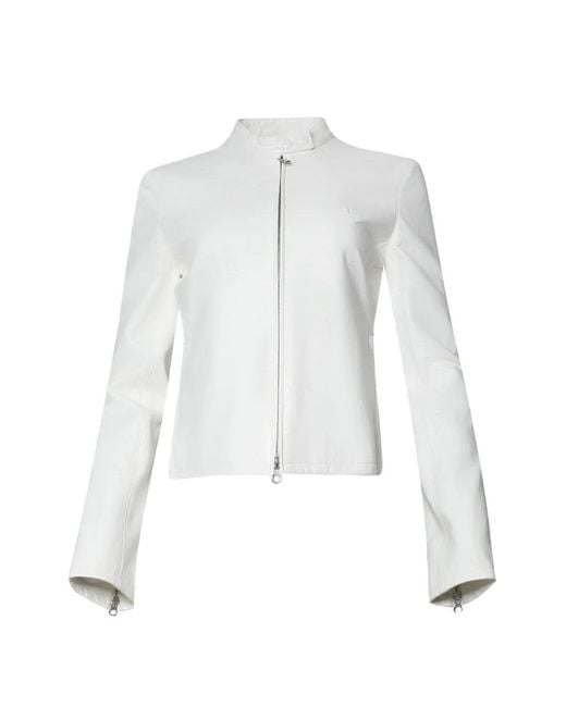 Courreges White Vinyl City Biker Jacket