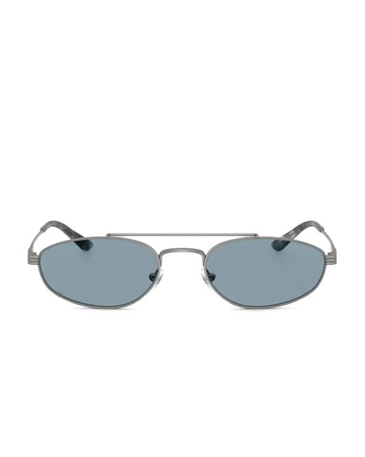Emporio Armani Blue Oval-Frame Sunglasses for men