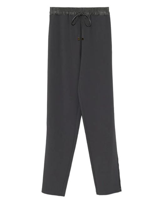 Elisabetta Franchi Gray Crêpe Trousers